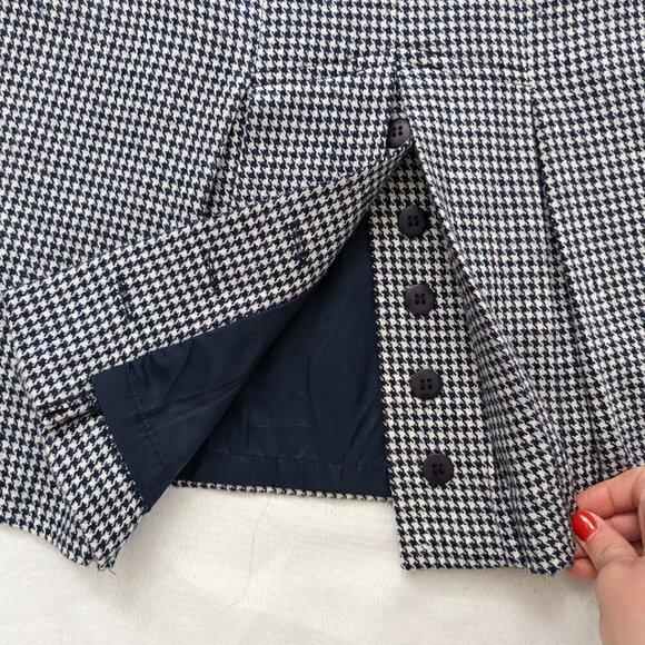 Vintage Houndstooth Pencil Skirt W/Pleated Back Size 8 - Picture 5 of 6